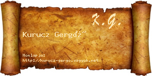 Kurucz Gergő névjegykártya